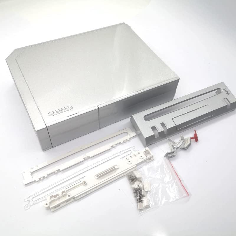 Full Housing Case Cover Shell with Buttons Replacement for Wii Console (Silver)